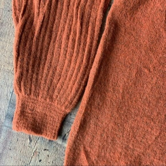 Nanette lepore women's size M orange with gold knit balloon long sleeve sweater - Picture 8 of 8